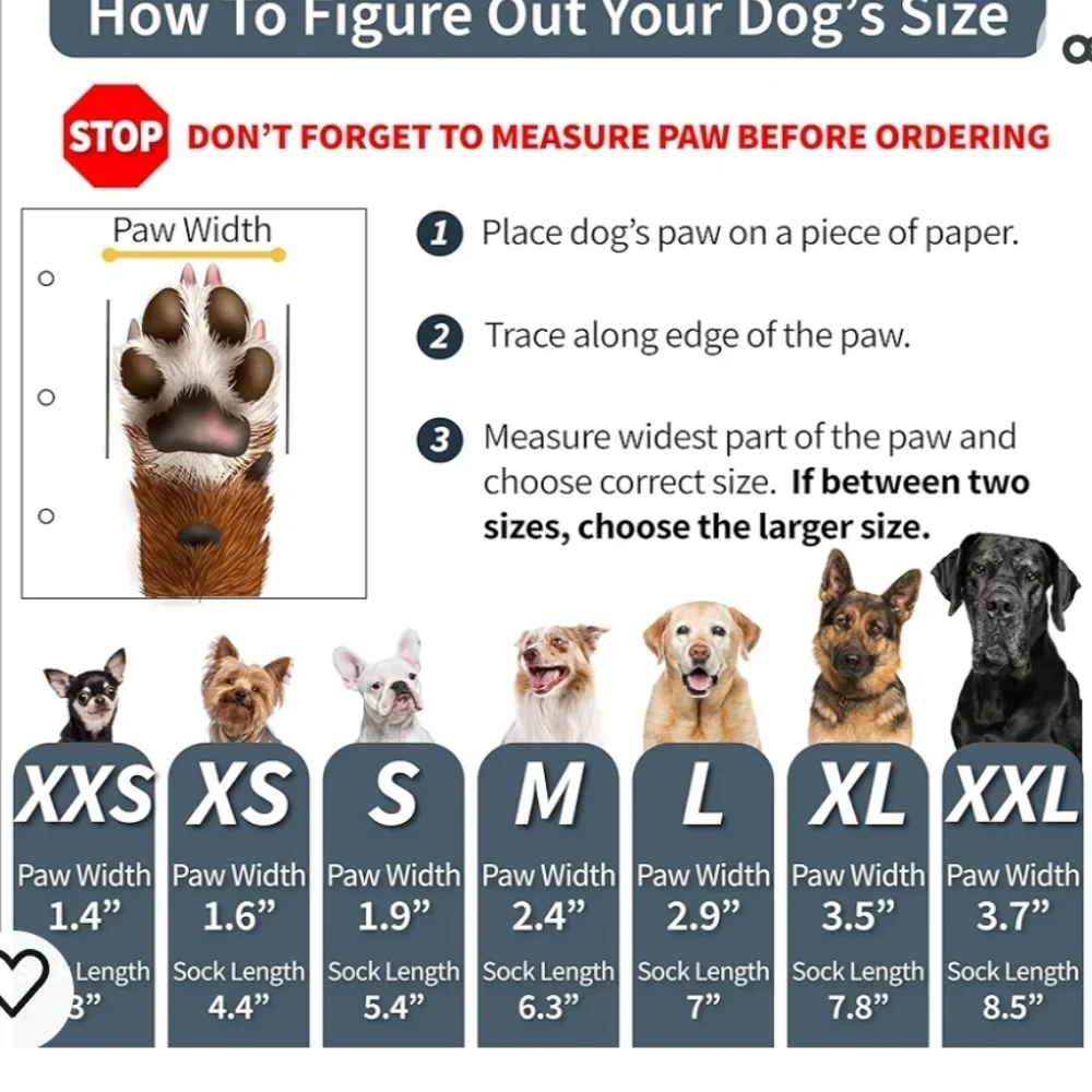 Non-Slip Dog‎ Socks for Hardwood Floors - Extra-Thick Grip paw protection SZ M